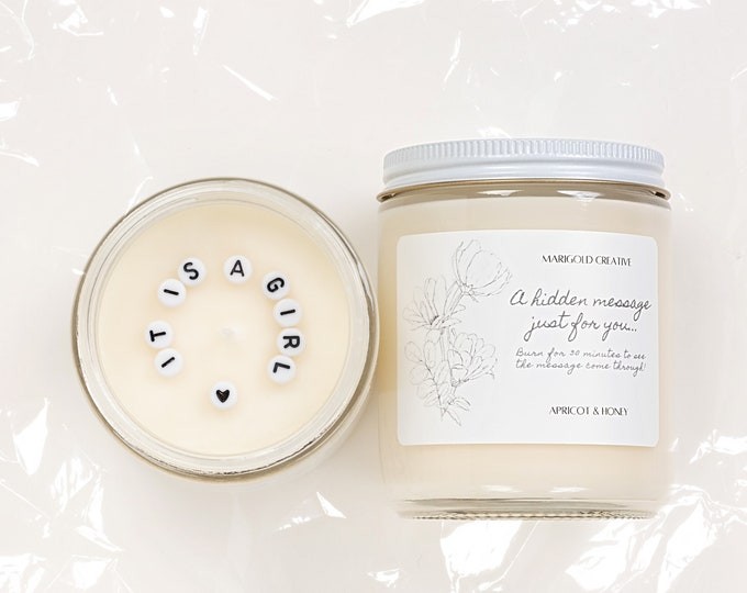 gender reveal candles with hidden message