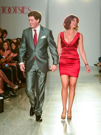 Dominique Sachse in hot red dress