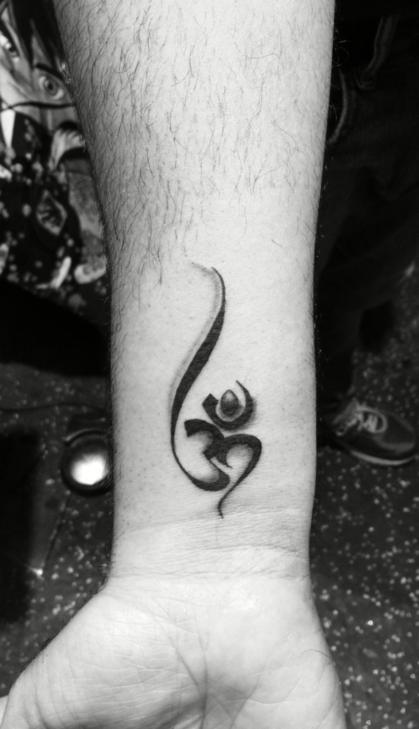 om wrist tattoo for men