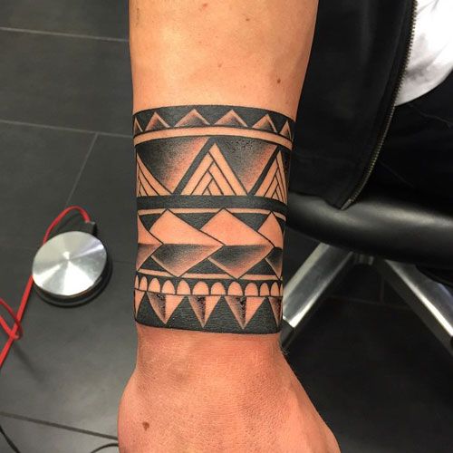 tribal wrist tattoo for men