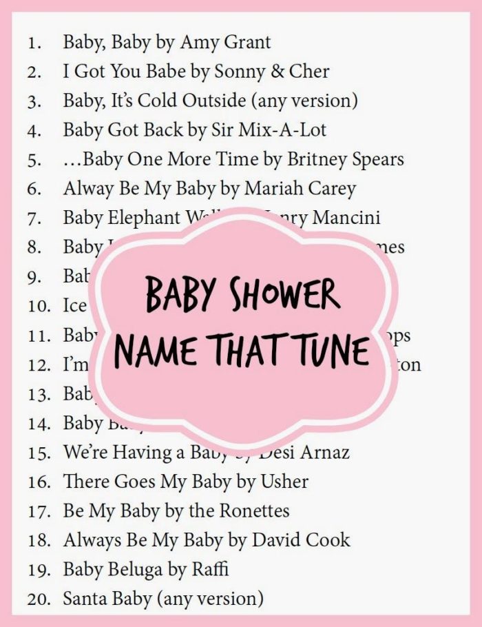 Song Search baby shower game