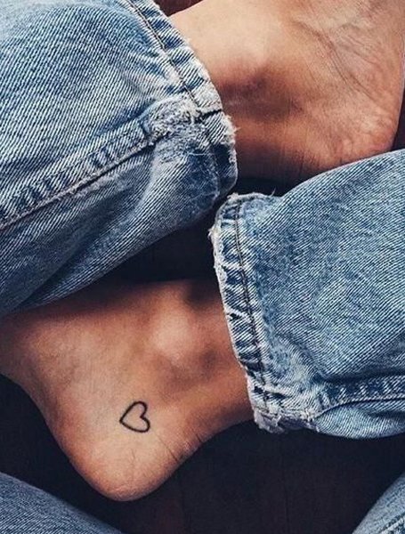 ankle-heart-tattoo for women