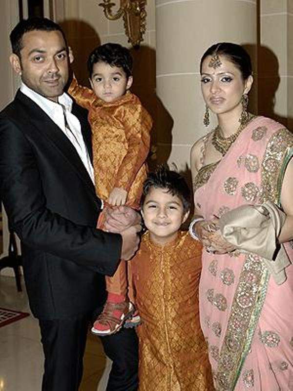 Bobby Deol and Tanya Deol with Kids.