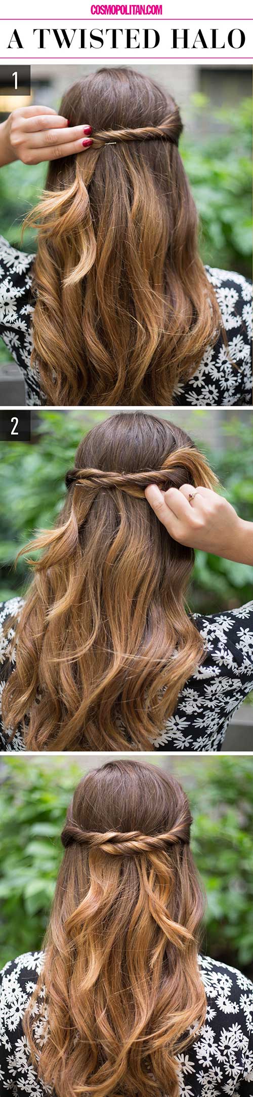 Twisted-Halo hairstyle for girls
