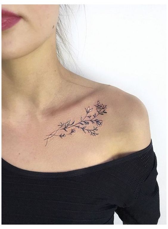 lavender chest tattoos for women
