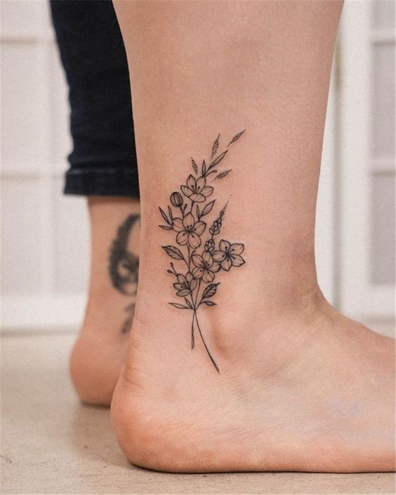 pretty ankle tattoos for girls