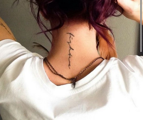 beautiful neck tattoo for girls