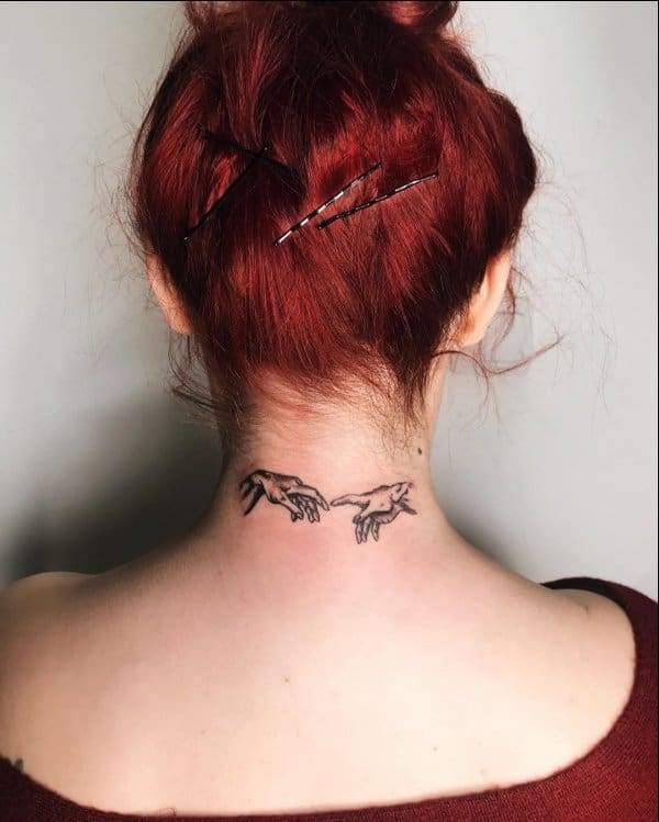 beautiful neck tattoo for women