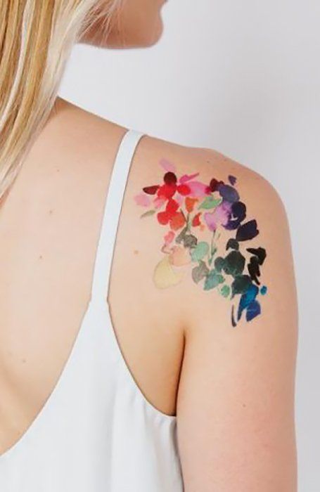 color shoulder tattoos for women