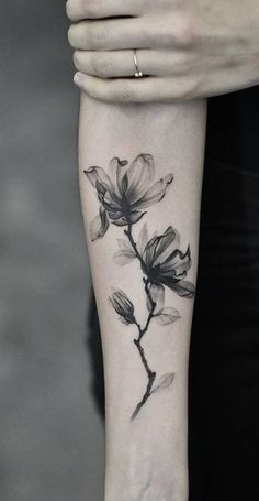 floral forearm tattoo for women