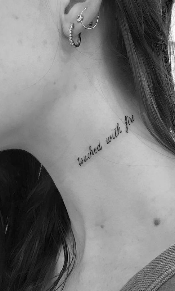 quote neck tattoos for women