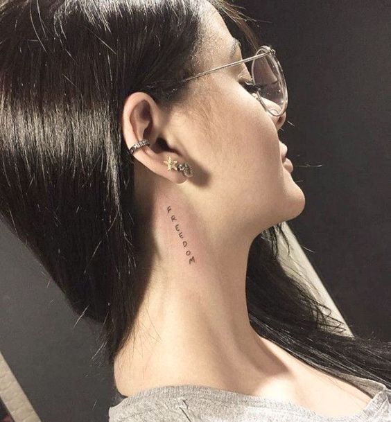 side neck tattoo for women