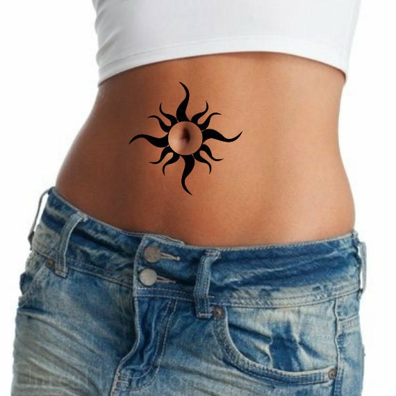 Botanical design tattoo on the belly  Tattoogridnet
