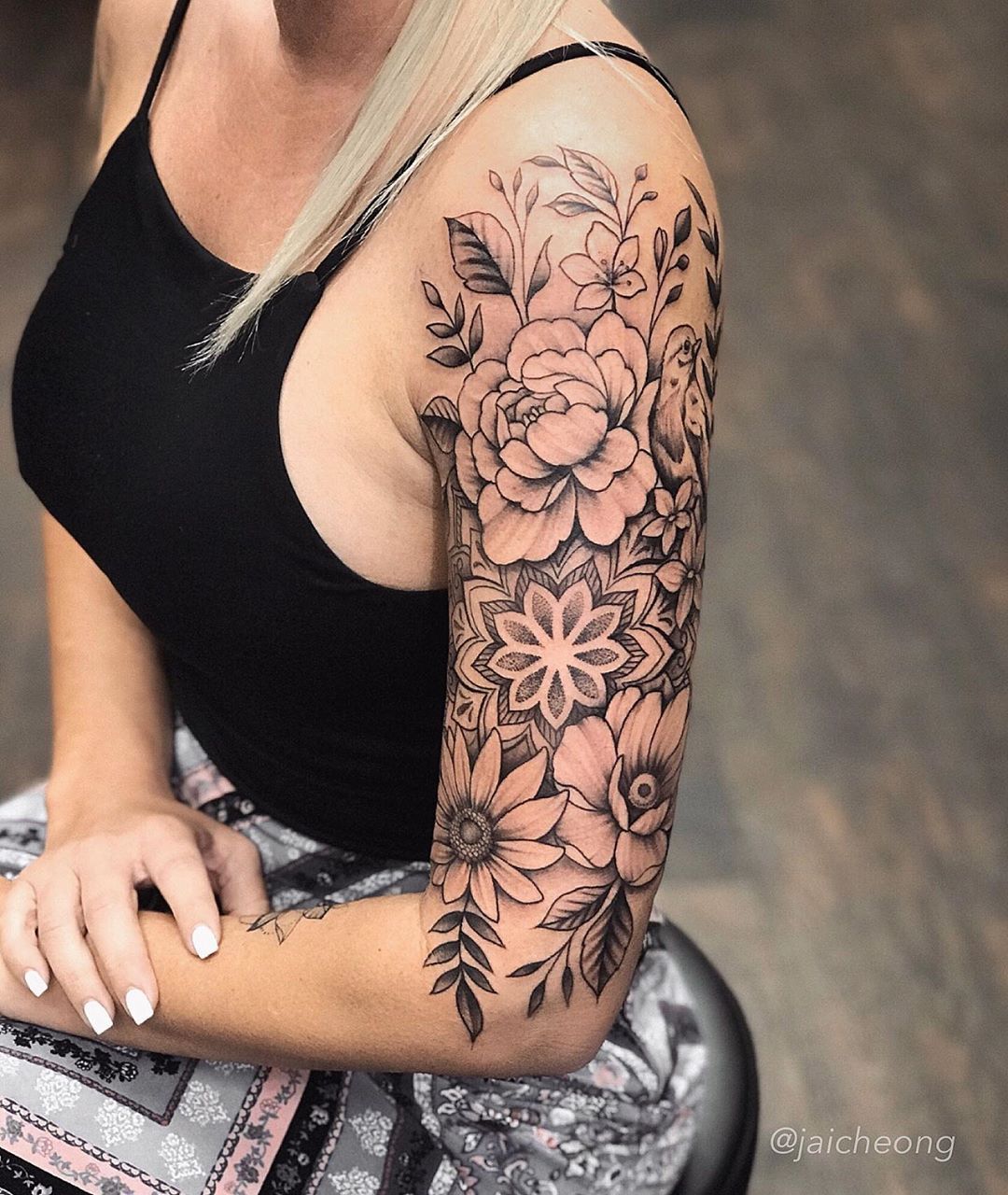 floral Sleeve Tattoos For Women