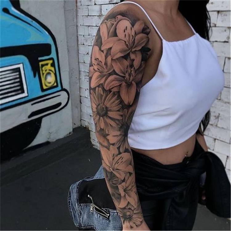 flower Sleeve Tattoos For Women