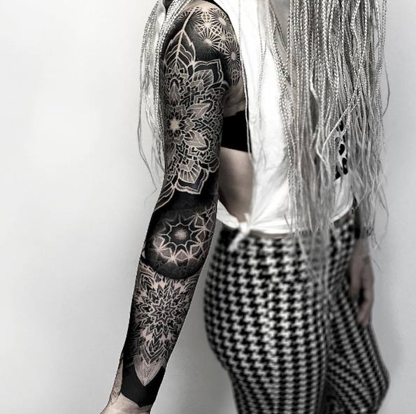 geometric-Sleeve Tattoos For Women