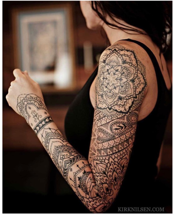 mandala Sleeve Tattoos For Women