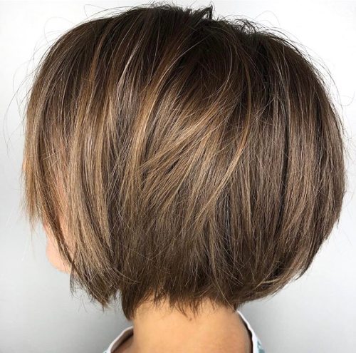 3-cute-razored-brown-bob - short haircut for girls
