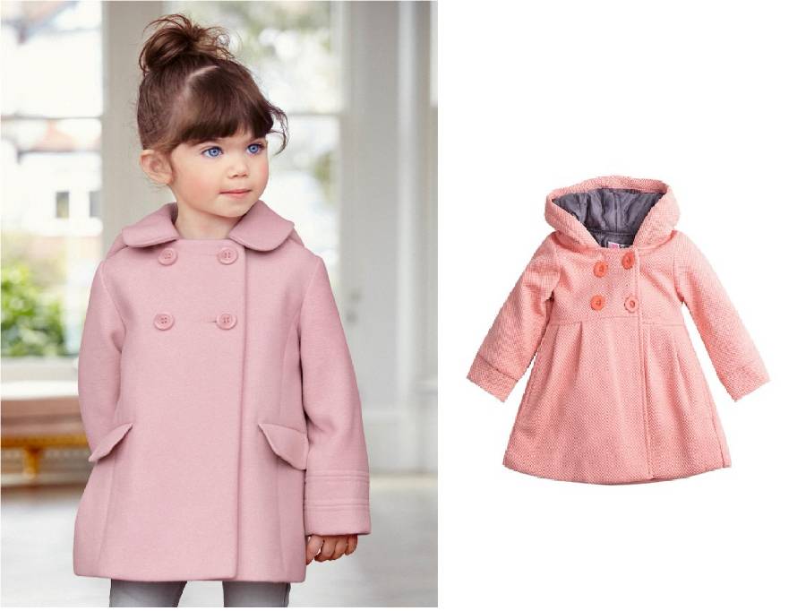 BabyOutlet Toddler Girl Peacoat + Sweater + Chinos