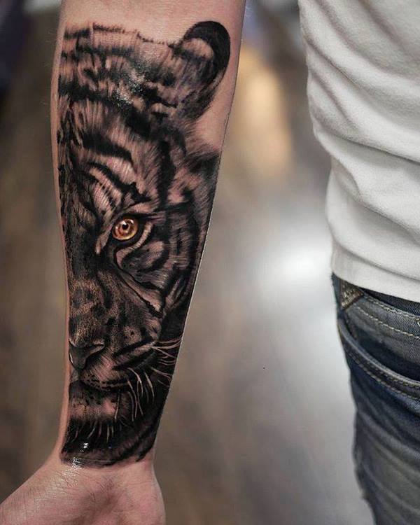 tiger Forearm Tattoos For men