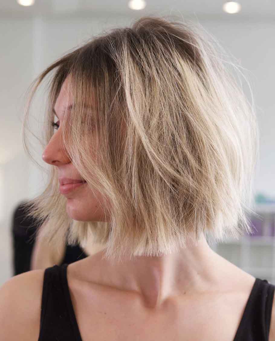 Airy Short Lob shoulder length hairstyle for women