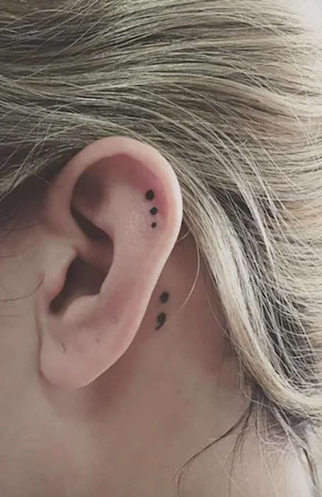 Semicolon Behind the Ear for girls