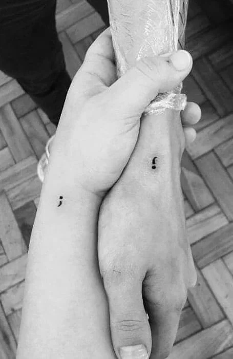 Semicolon Couple Tattoo for girls