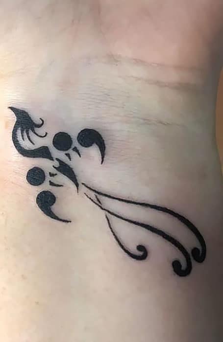 Semicolon Phoenix Tattoo for women