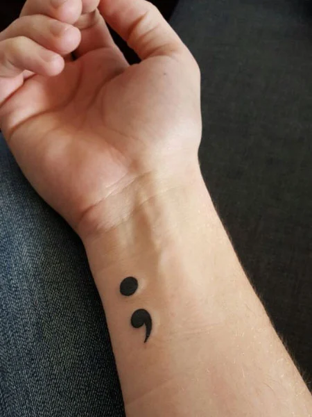 Semicolon Wrist Tattoo for girls