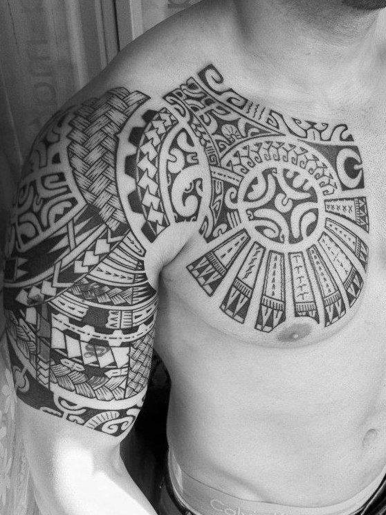 Upper Arm Chest Tattoo for Men