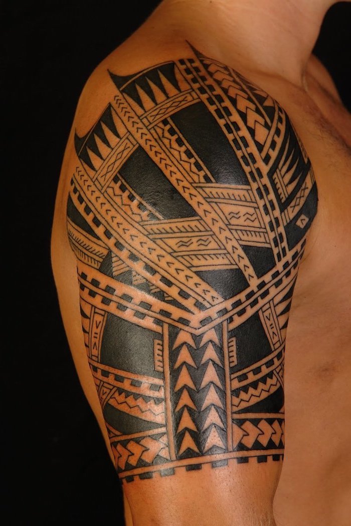 best tribal shoulder tattoos for men