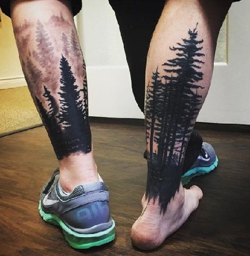 black leg tattoos for men