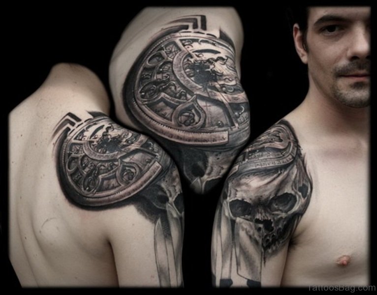 danger shoulder tattoos for men