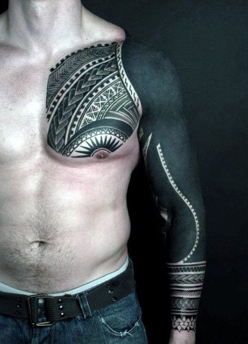 mens-tribal-chest-tattoos