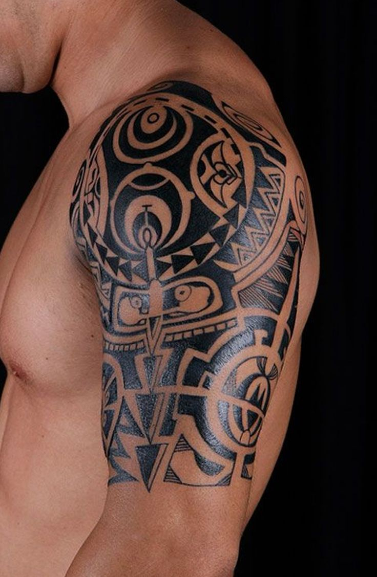 Tribal Shoulder Tattoos For Guys Tattooideaslive Tattoos regarding proportions 736 X 1128