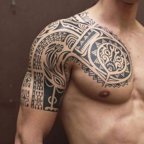 tribal shoulder tattoos for guys