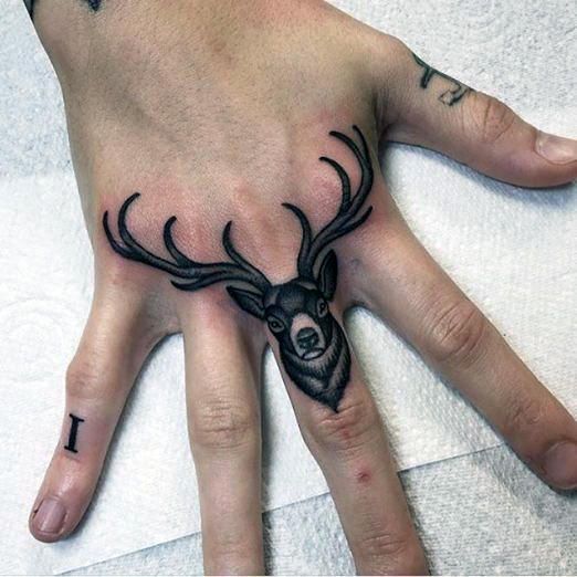 deer Hand Tattoos For Men