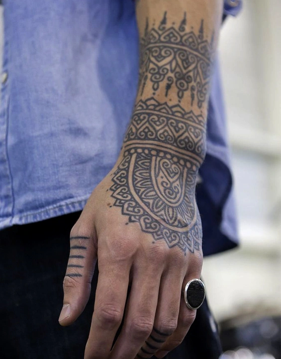 mandala Hand Tattoos For Men