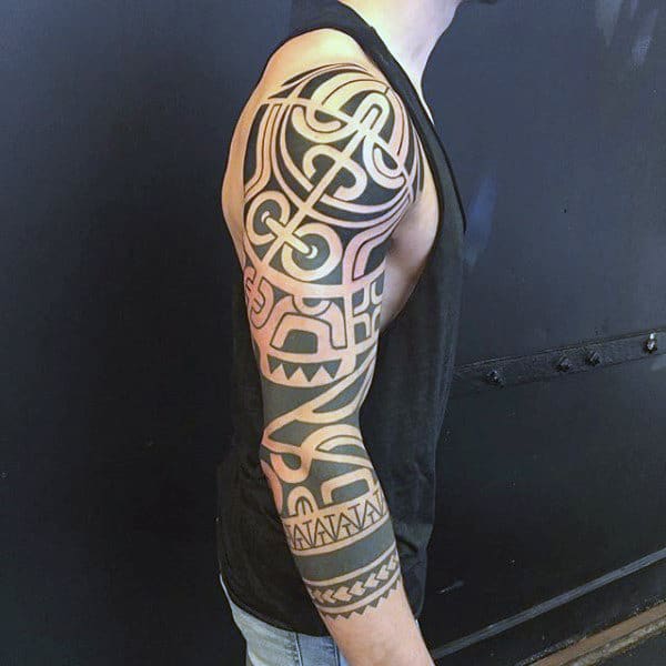Full Sleeve Tattoo For Men tribal design
