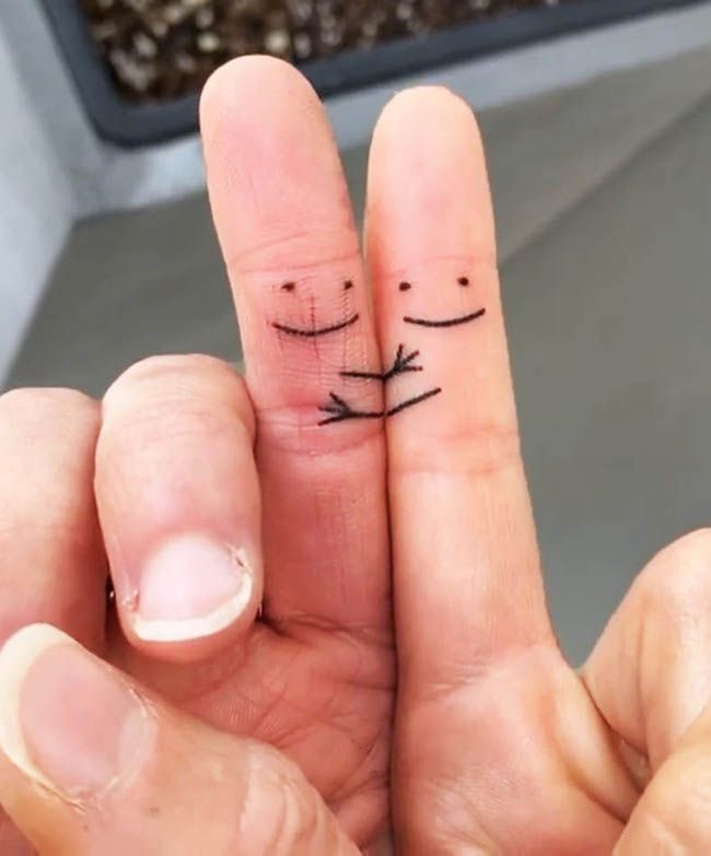 Clever Finger Tattoos for men
