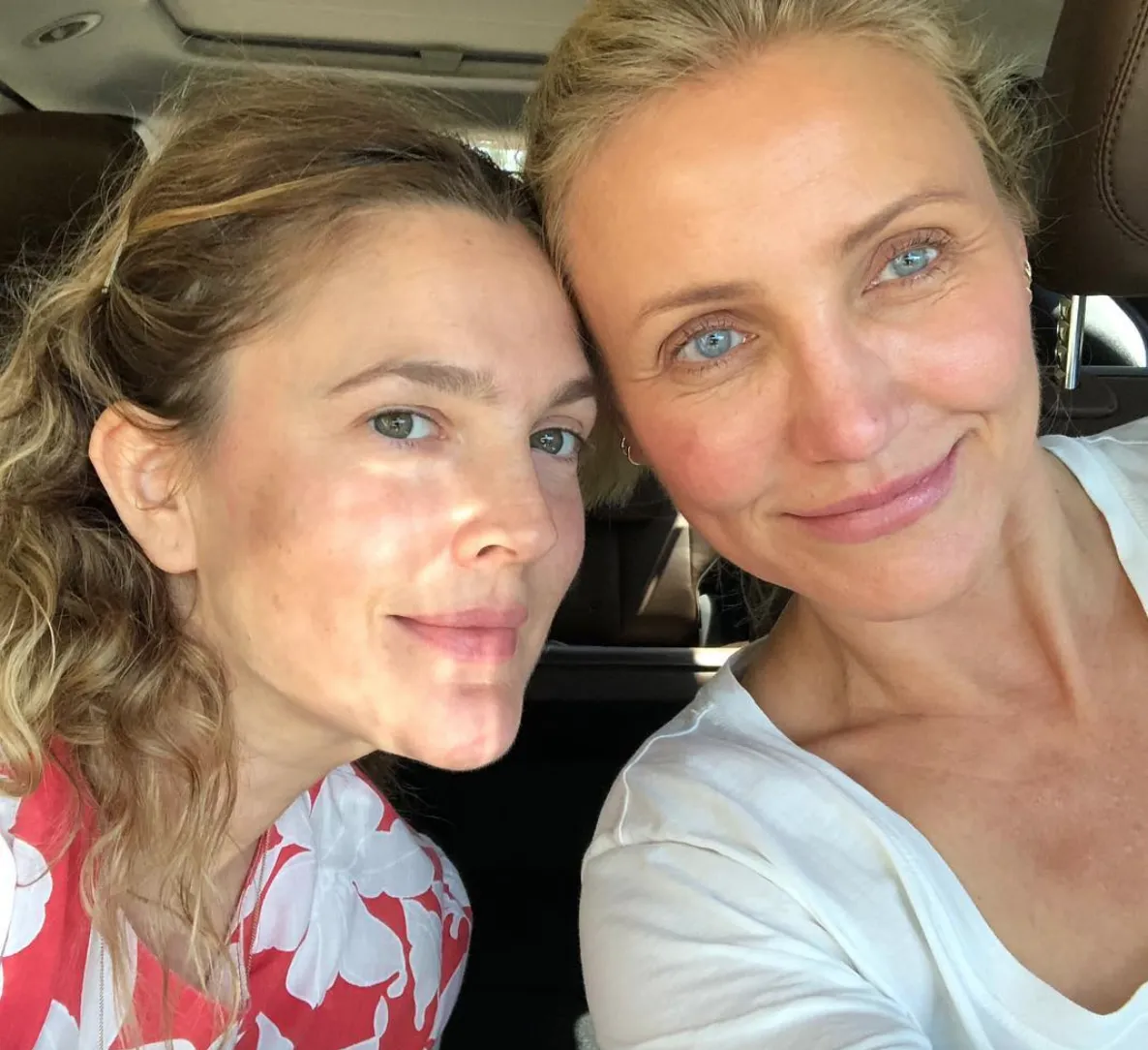 Drew Barrymore and Cameron Diaz without makeup