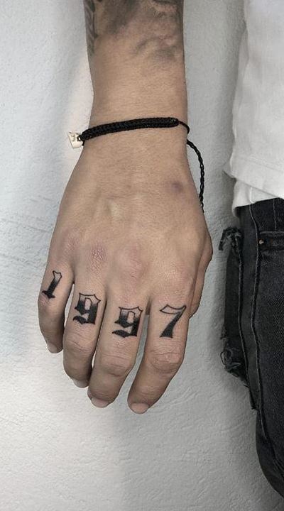 Letter Finger Tattoo for men