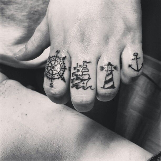 Nautical Finger Tattoos