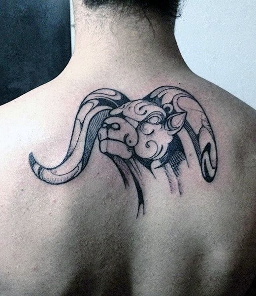 bull back tattoos for men