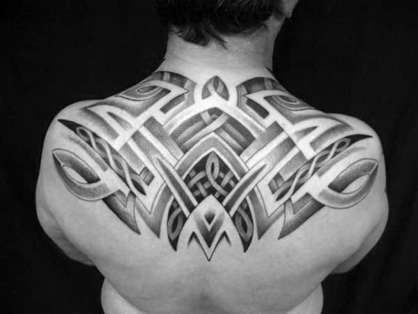 modern design back tattoos for men