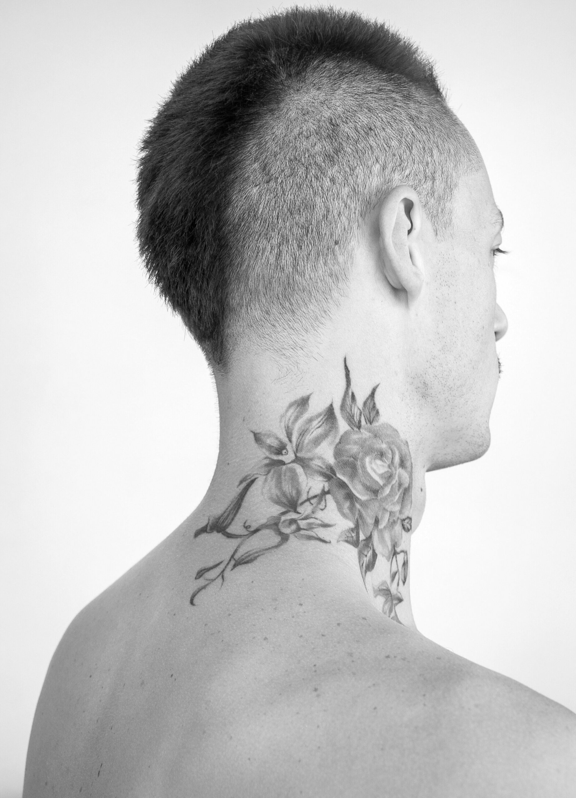 Rose-Tattoo-for men on neck