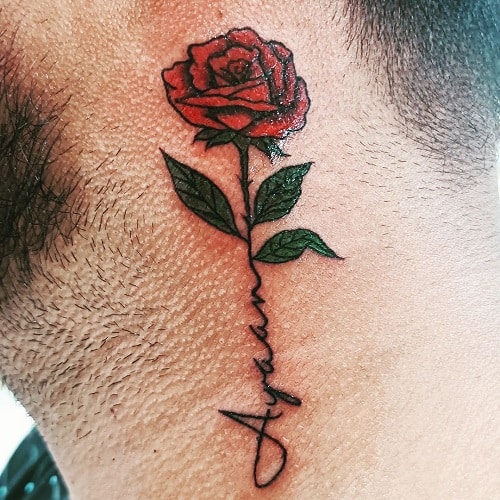 Rose-Tattoo-for men with-name