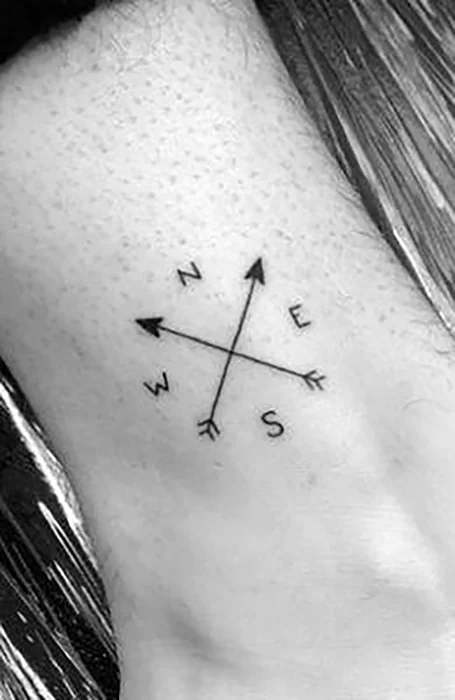 Simple Compass-Tattoo for men