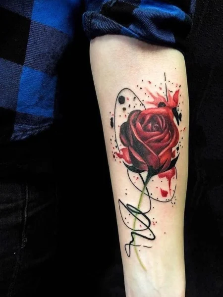 Watercolor-Rose-Tattoo for men