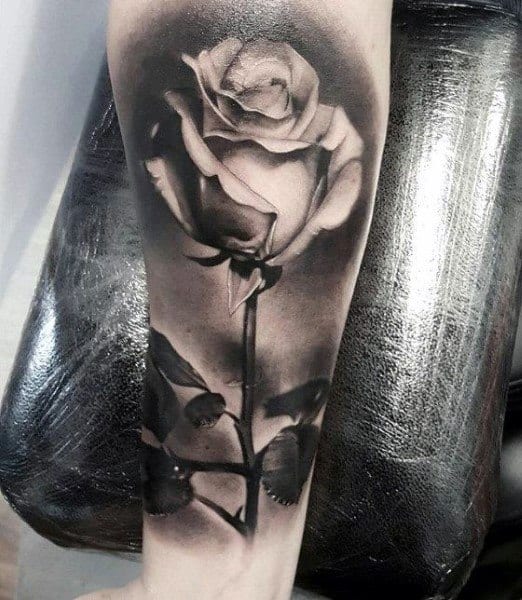 White rose tattoo for men